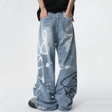 High Street Niche Graffiti Denim Jeans