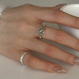 Irregular Vintage Silver Plated Bamboo Ring