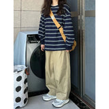 Chic Korean Striped Long Sleeve Sweatshirt