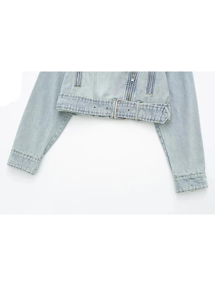 Vintage Denim Biker Jacket