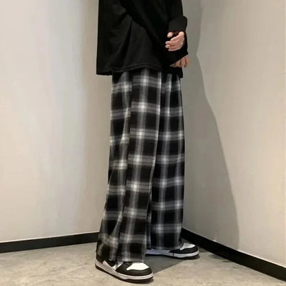 Retro Plaid Loose Fit Pants