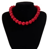 Bold Gothic Red Black Acrylic Necklace
