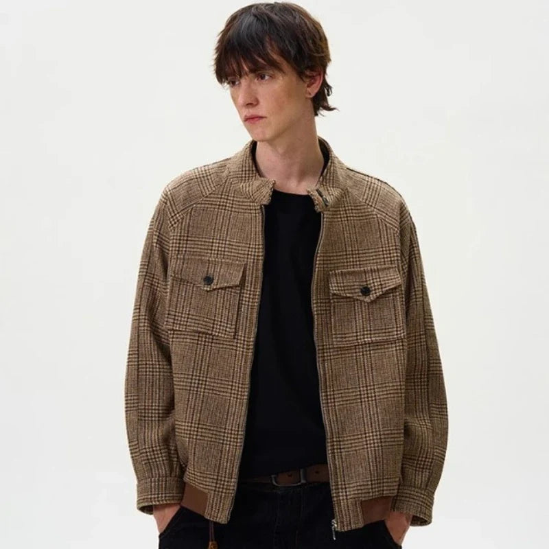 Checkered Brown American High Street Jacket