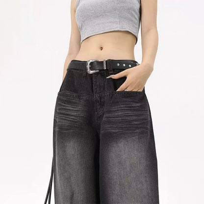 Vintage Wide Leg Black Jeans