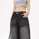 Vintage Wide Leg Black Jeans