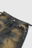 Vintage Washed Ripped Denim Jeans
