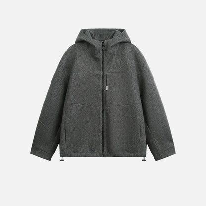 Luxurious Wool Blend Boxy Fit Thickened Jacket
