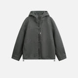 Luxurious Wool Blend Boxy Fit Thickened Jacket