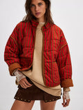 Red Chic Floral Padded Jacket