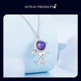 Astronaut 925 Sterling Silver Pendant Necklace