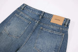 Irregular Distressed Spliced Washed Wide Leg Jeans