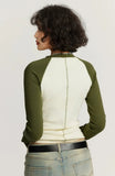 Color Contrast Long Sleeve Women's T-shirt