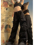Model wearing the black Nature-Inspired Cargo Pants