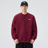 Soft Comfortable Casual Henley Neck Sweatshirt
