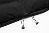 Warm Black Masked Neckline Hooded Puffer Jacket