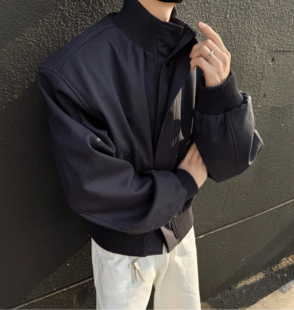 Cool Trendy Oversized Stand Up Collar Jacket