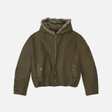 Retro Solid Color Thicken Hooded Fur Jacket