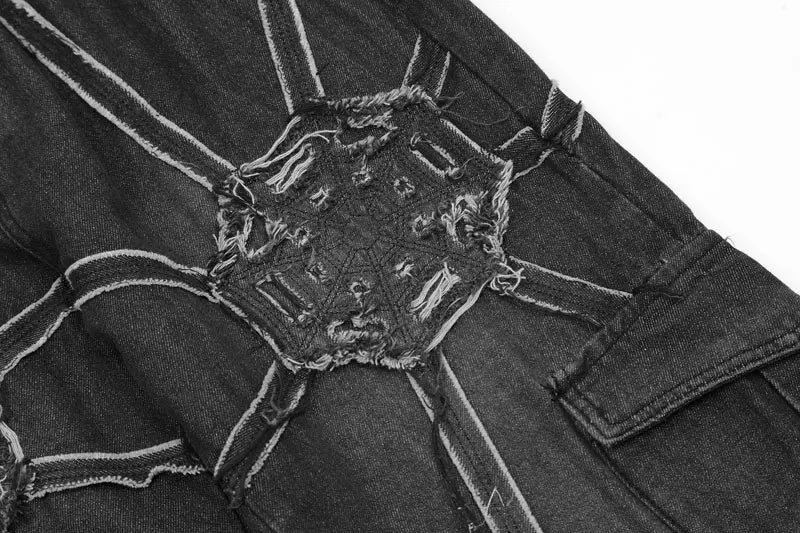 Vintage Washed Embroidery Denim Jeans