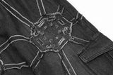 Vintage Washed Embroidery Denim Jeans