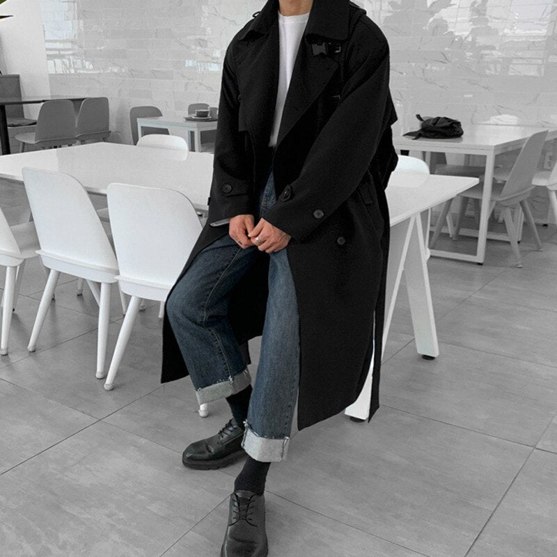 Long Loose Windbreaker Coat