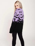 Halloween Bats Pattern Knitted Sweater