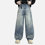 Vintage Moustache Effect Distressed Jeans