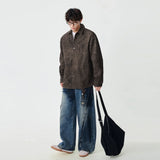 Distressed Corduroy Casual Long Sleeve Shirt