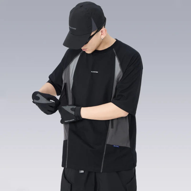 Techwear Punk Style Deconstructed Patchwork T-Shirt