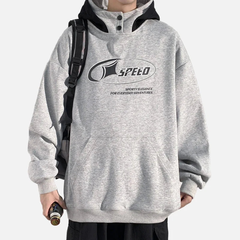 Streetwear Retro Letter Printed Loose Hoodie