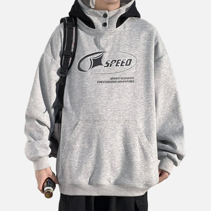 Streetwear Retro Letter Printed Loose Hoodie