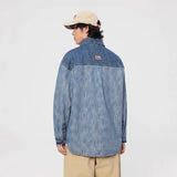 Investment Piece Casual Splice Denim Long Sleeve Shirt