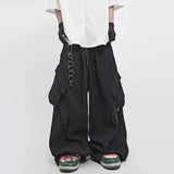 Distressed Detail Elastic Waist Cargo Pants