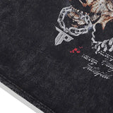 Y2K Black Washed Doberman Graphic Print T-Shirt