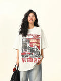 Versatile Retro Printed Crew Neck T-Shirt