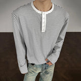 Y2K Striped Breasted Long-Sleeved T-Shirt