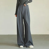 Classic Comfort Draping Effect High Waist Wide Pants