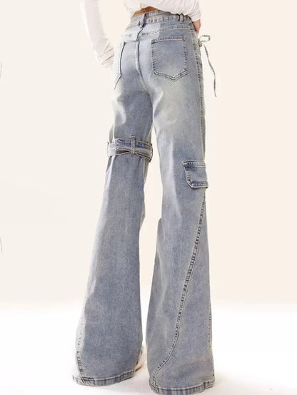 Women’s Bow Patchwork Baggy Jeans