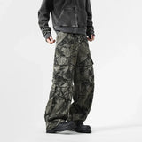 Y2K Leaf Pattern Camouflage Cargo Pants