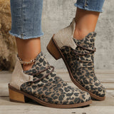 Y2K Classic Leopard Ankle Short Boot
