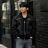 Versatile Patchwork Stand Collar Zipper Jacket
