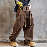 Brown Distressed Loose Fit Wide Jeans