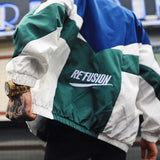 Embroidered Patchwork Varsity Windbreaker Jacket