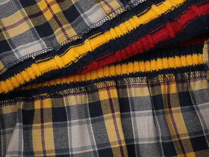 Oversized Varsity Patchwork Double Layers Knit Sweater