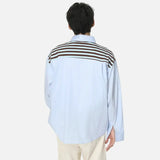 Classic Striped Fake Two Piece College Style Shirt