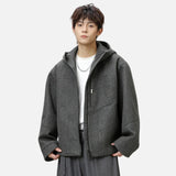 Luxurious Wool Blend Boxy Fit Thickened Jacket