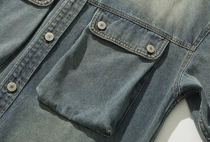 Snowflakes Heavyweight Denim Cargo Jacket