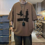 Streetwear Casual Korean Print Oversized T-Shirt