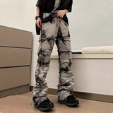 Streetwear Cyber Grey Stacked Baggy Jeans