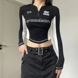 Women Y2K Moto Biker Style Slim T-Shirt