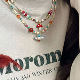 Aesthetic Y2K Colorful Bird Pendant Necklace